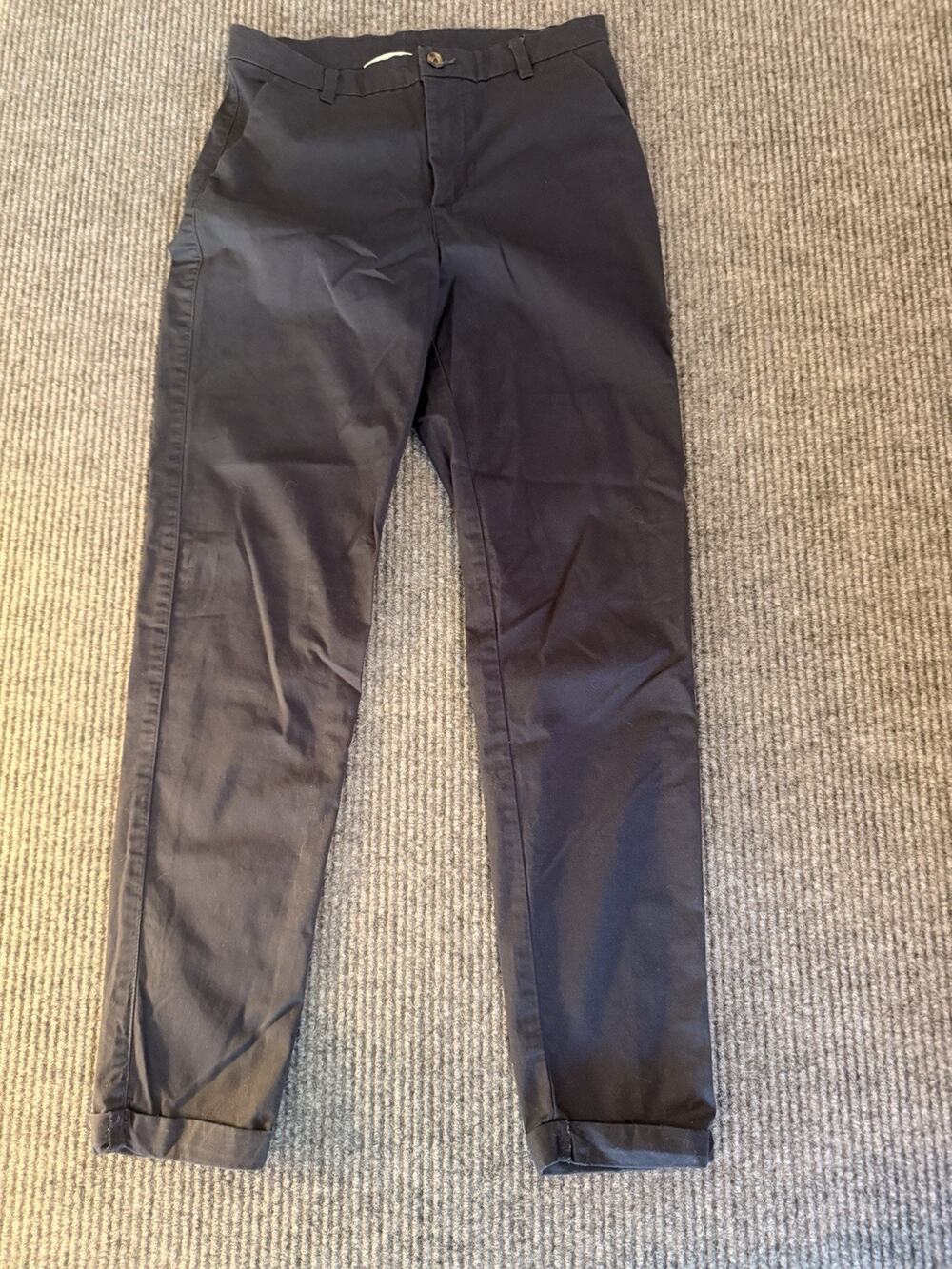 H&M Boys Dress Pants Size 12-13Y EU 158 Black Navy Slim Straight Leg Trousers